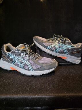 ASICS Women's Gray & Teal Running Shoes Size 8